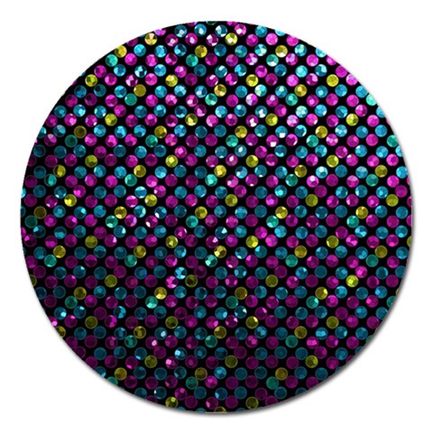 Polka Dot Sparkley Jewels 2 Magnet 5  (Round) from ArtsNow.com Front