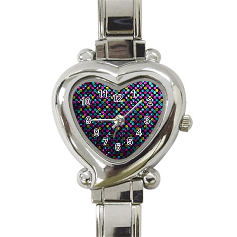 Polka Dot Sparkley Jewels 2 Heart Italian Charm Watch  from ArtsNow.com Front