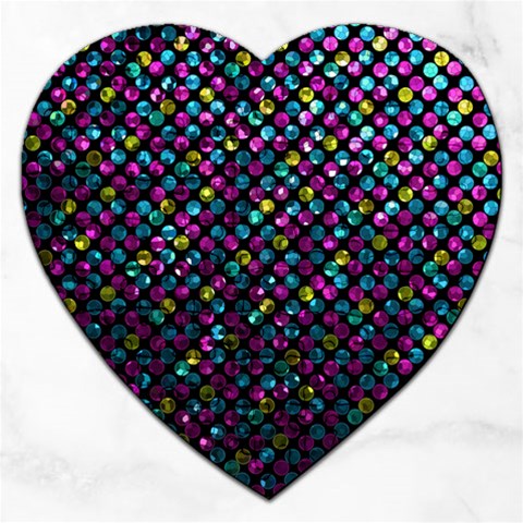 Polka Dot Sparkley Jewels 2 Jigsaw Puzzle (Heart) from ArtsNow.com Front