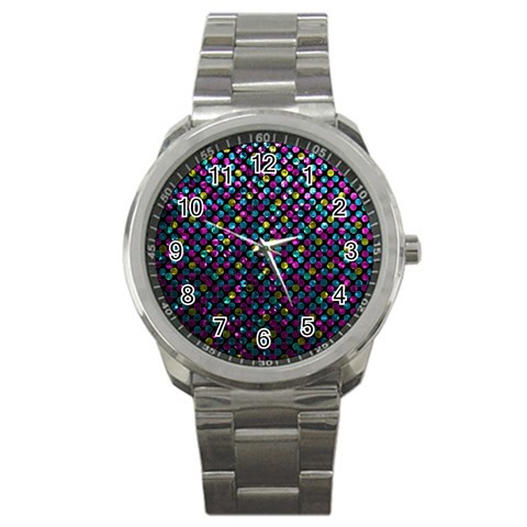 Polka Dot Sparkley Jewels 2 Sport Metal Watch from ArtsNow.com Front