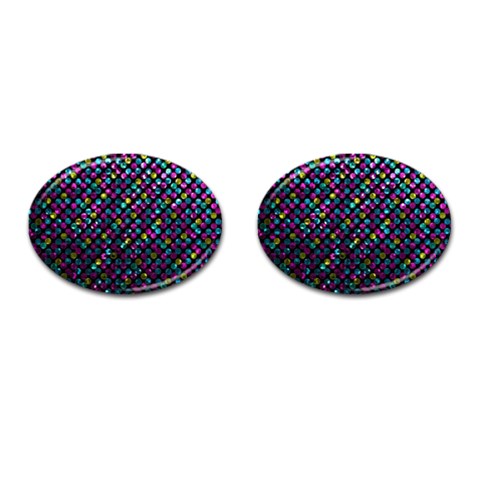 Polka Dot Sparkley Jewels 2 Cufflinks (Oval) from ArtsNow.com Front(Pair)