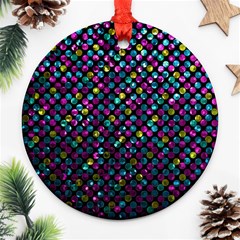 Polka Dot Sparkley Jewels 2 Round Ornament (Two Sides) from ArtsNow.com Back