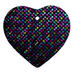 Polka Dot Sparkley Jewels 2 Heart Ornament (Two Sides)