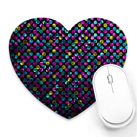 Polka Dot Sparkley Jewels 2 Mouse Pad (Heart) from ArtsNow.com Front
