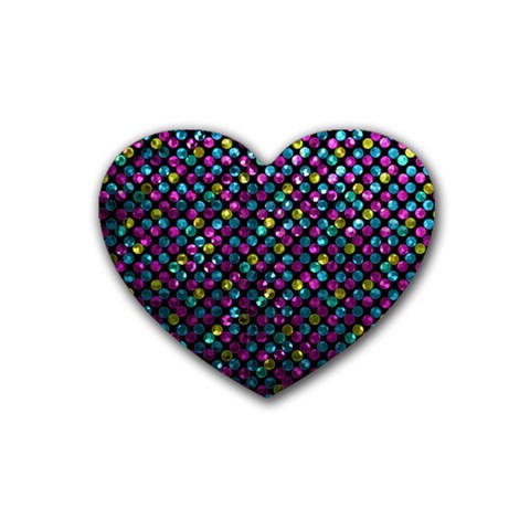 Polka Dot Sparkley Jewels 2 Drink Coasters (Heart) from ArtsNow.com Front