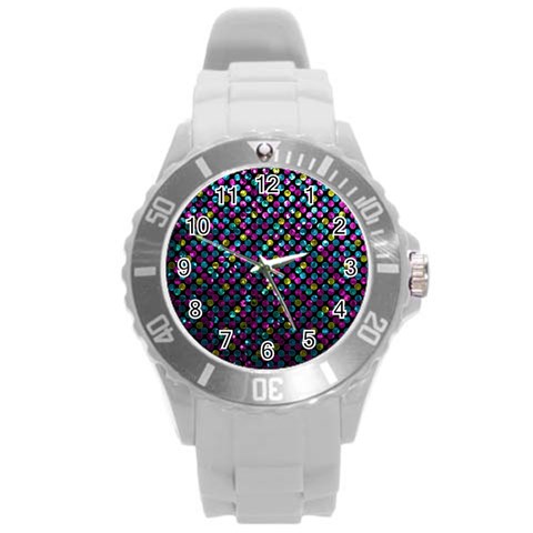 Polka Dot Sparkley Jewels 2 Plastic Sport Watch (Large) from ArtsNow.com Front