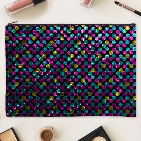 Polka Dot Sparkley Jewels 2 Cosmetic Bag (XXXL) from ArtsNow.com Front