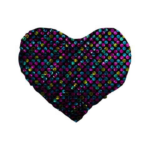 Polka Dot Sparkley Jewels 2 16  Premium Heart Shape Cushion  from ArtsNow.com Front