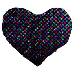 Polka Dot Sparkley Jewels 2 19  Premium Heart Shape Cushion from ArtsNow.com Front