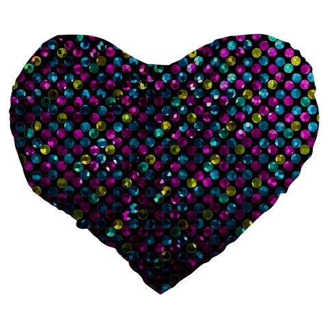Polka Dot Sparkley Jewels 2 19  Premium Heart Shape Cushion from ArtsNow.com Back