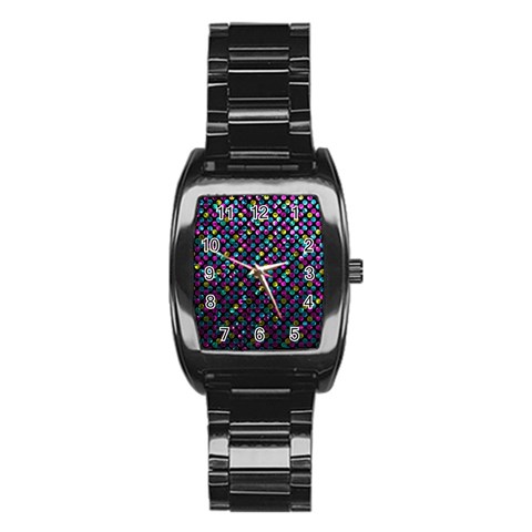 Polka Dot Sparkley Jewels 2 Stainless Steel Barrel Watch from ArtsNow.com Front