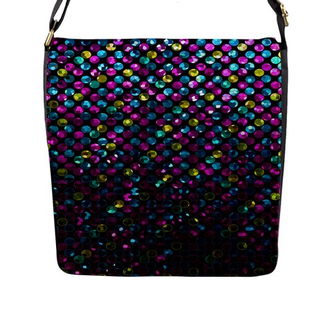 Polka Dot Sparkley Jewels 2 Flap Closure Messenger Bag (Large) from ArtsNow.com Front