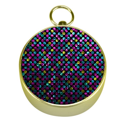 Polka Dot Sparkley Jewels 2 Gold Compass from ArtsNow.com Front