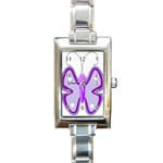 Cute Awareness Butterfly Rectangular Italian Charm Watch