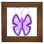 Cute Awareness Butterfly Framed Ceramic Tile