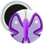 Cute Awareness Butterfly 3  Button Magnet