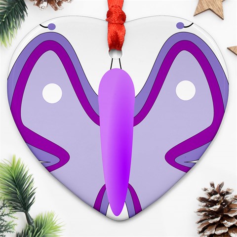 Cute Awareness Butterfly Heart Ornament from ArtsNow.com Front