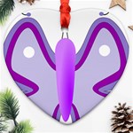 Cute Awareness Butterfly Heart Ornament