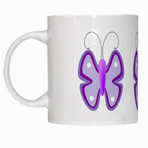 Cute Awareness Butterfly White Coffee Mug from ArtsNow.com Left