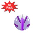 Cute Awareness Butterfly 1  Mini Button Magnet (10 pack)