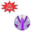 Cute Awareness Butterfly 1  Mini Button (100 pack)