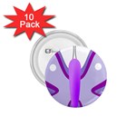 Cute Awareness Butterfly 1.75  Button (10 pack)