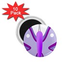 Cute Awareness Butterfly 1.75  Button Magnet (10 pack)