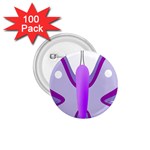 Cute Awareness Butterfly 1.75  Button (100 pack)