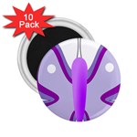 Cute Awareness Butterfly 2.25  Button Magnet (10 pack)