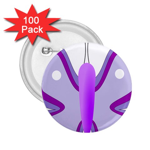 Cute Awareness Butterfly 2.25  Button (100 pack) from ArtsNow.com Front