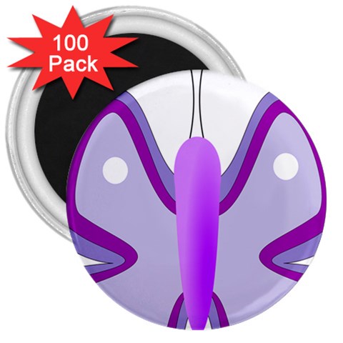 Cute Awareness Butterfly 3  Button Magnet (100 pack) from ArtsNow.com Front