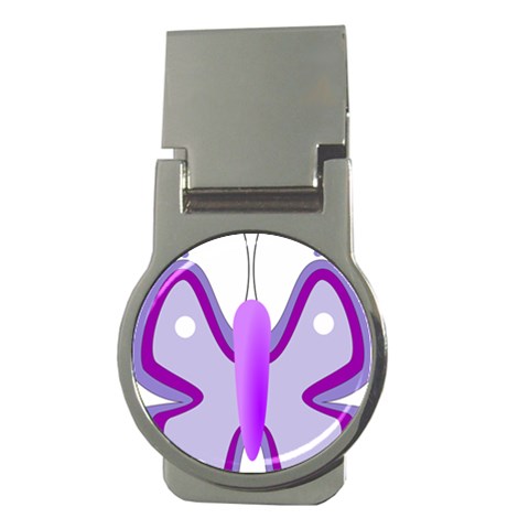 Cute Awareness Butterfly Money Clip (Round) from ArtsNow.com Front