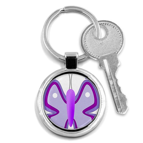 Cute Awareness Butterfly Key Chain (Round) from ArtsNow.com Front