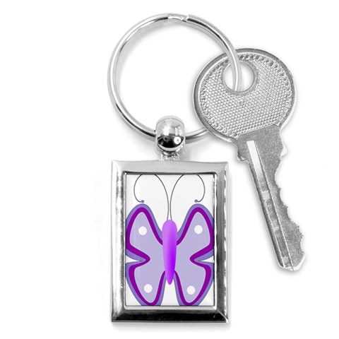 Cute Awareness Butterfly Key Chain (Rectangle) from ArtsNow.com Front