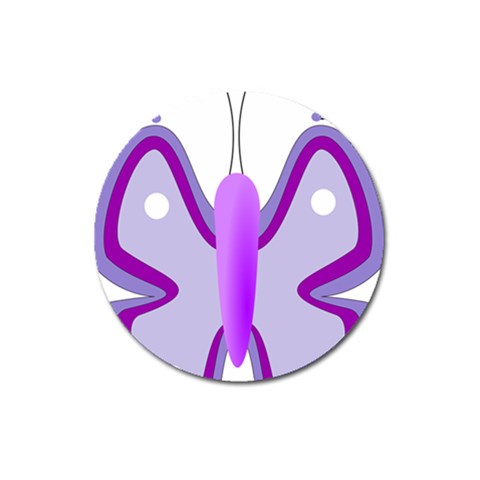 Cute Awareness Butterfly Magnet 3  (Round) from ArtsNow.com Front