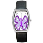 Cute Awareness Butterfly Tonneau Leather Watch