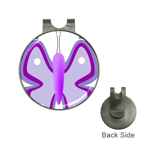 Cute Awareness Butterfly Hat Clip with Golf Ball Marker from ArtsNow.com Front