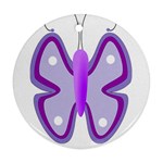 Cute Awareness Butterfly Round Ornament (Two Sides)