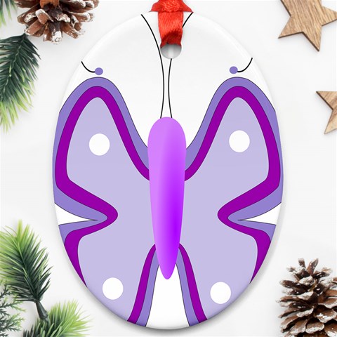 Cute Awareness Butterfly Oval Ornament (Two Sides) from ArtsNow.com Front
