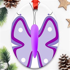 Cute Awareness Butterfly Oval Ornament (Two Sides) from ArtsNow.com Front