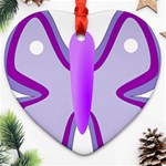 Cute Awareness Butterfly Heart Ornament (Two Sides)