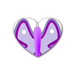 Cute Awareness Butterfly Drink Coasters 4 Pack (Heart) 