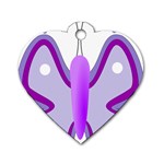 Cute Awareness Butterfly Dog Tag Heart (Two Sided)