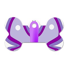 Cute Awareness Butterfly Dog Tag Bone (Two Sided) from ArtsNow.com Front