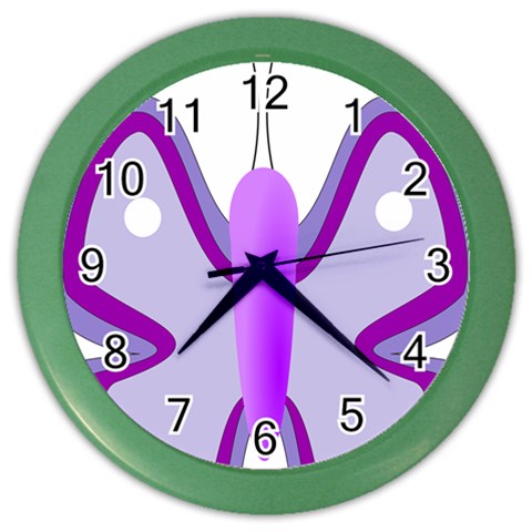 Cute Awareness Butterfly Wall Clock (Color) from ArtsNow.com Front