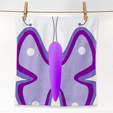 Cute Awareness Butterfly Face Towel from ArtsNow.com Front
