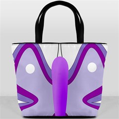 Cute Awareness Butterfly Bucket Handbag from ArtsNow.com Back