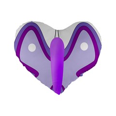 Cute Awareness Butterfly 16  Premium Heart Shape Cushion  from ArtsNow.com Front