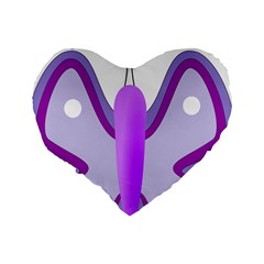 Cute Awareness Butterfly 16  Premium Heart Shape Cushion  from ArtsNow.com Back