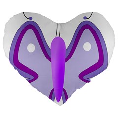 Cute Awareness Butterfly 19  Premium Heart Shape Cushion from ArtsNow.com Front